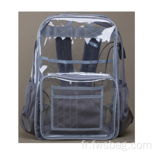 Backpack d'ordinateur portable multi-poches transparent imperméable